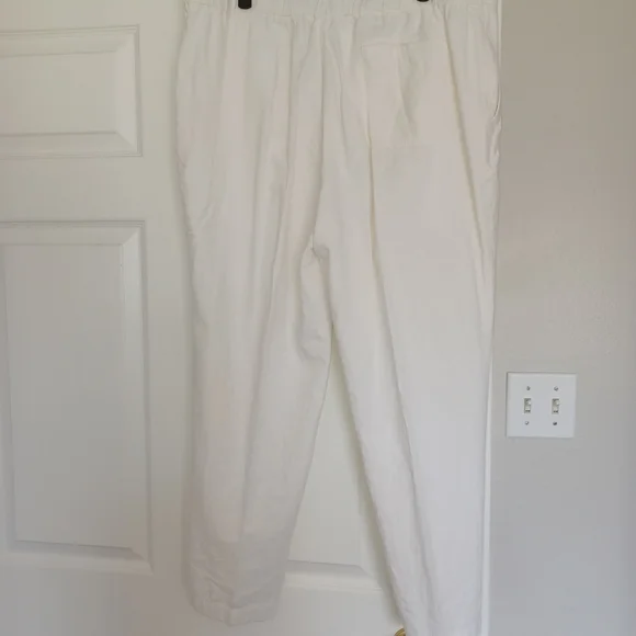 White Wide Leg Women's Pants - Lightweight Casual (Size XL) - Picture 2 of 5